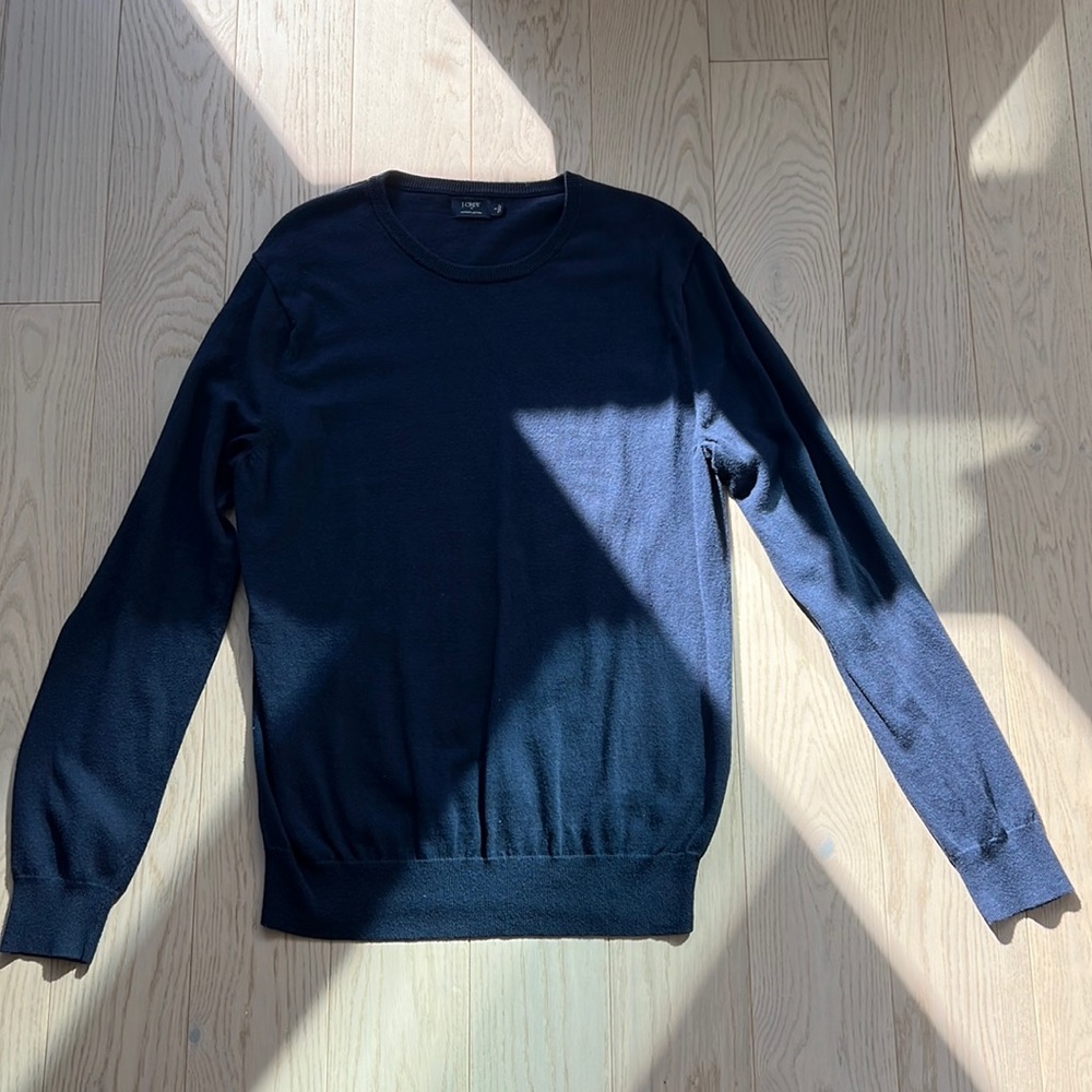 J Crew Harbor Cotton Men’s Crewneck Sweater. Dark blue/dark navy. Used once.